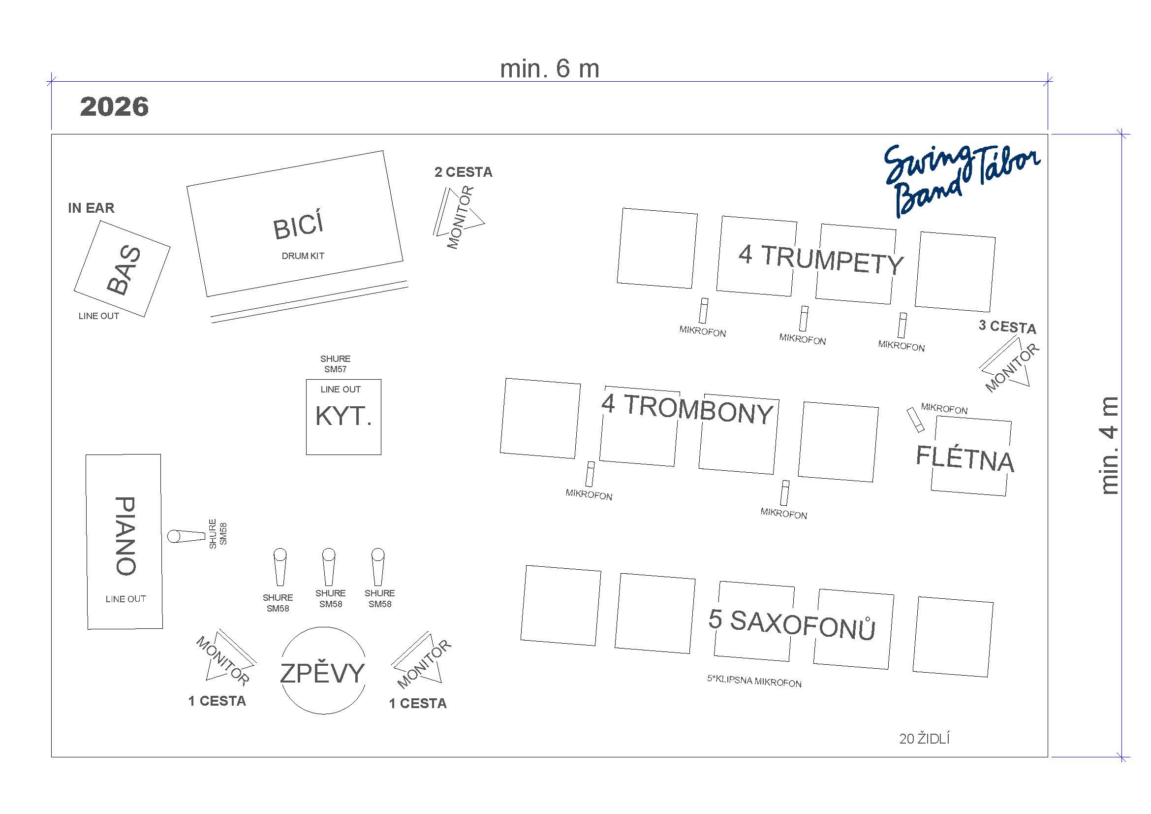 Stage plan Swing Band T&aacute;bor